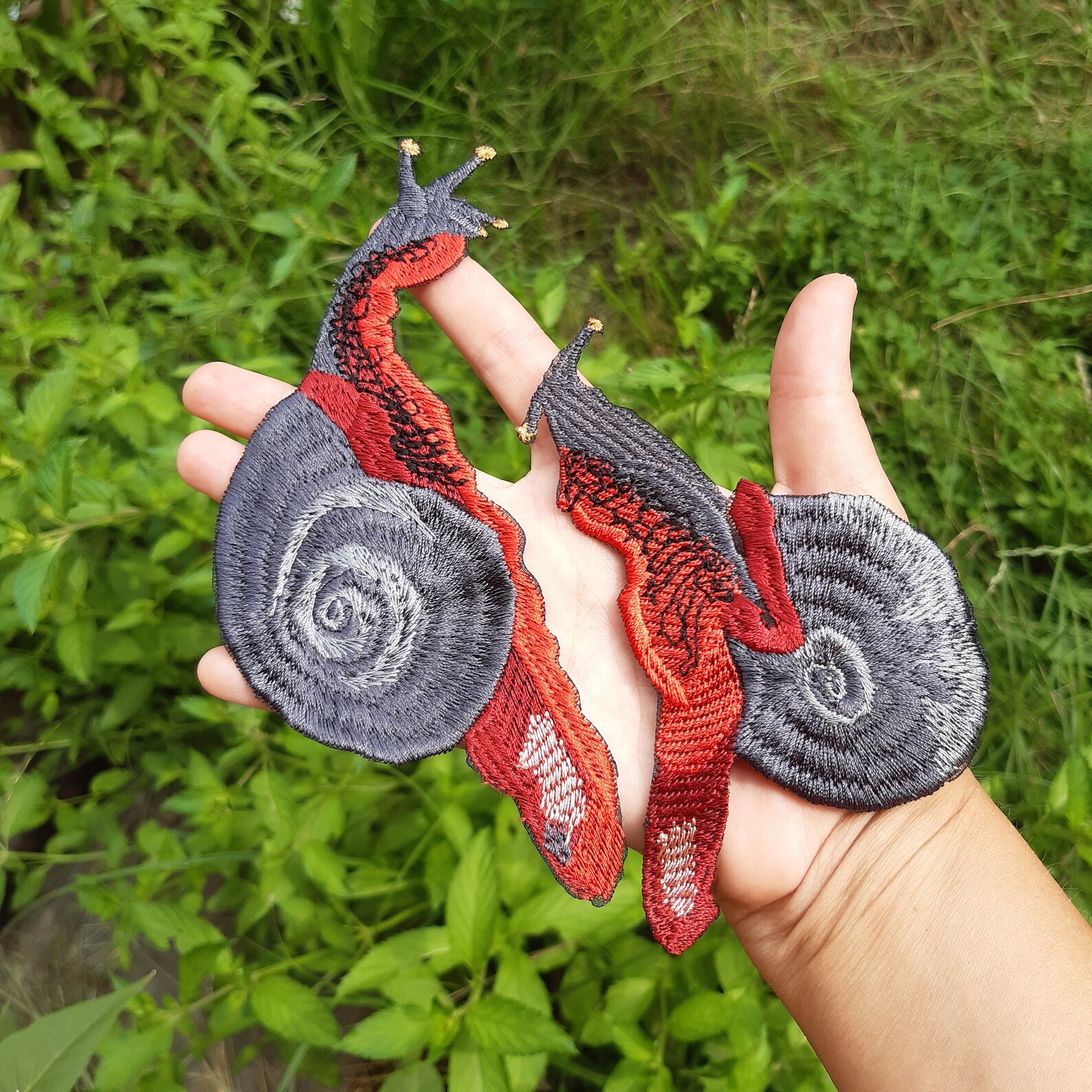 Moks483 two fire snail embroidery patch vampire snail shell Etsy