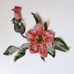 Moks(p)351 embroidered patch flower - dog rose set sew on patch