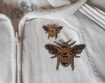 Moks278(p) set di 2 pezzi toppa ape dorata, toppa ricamata