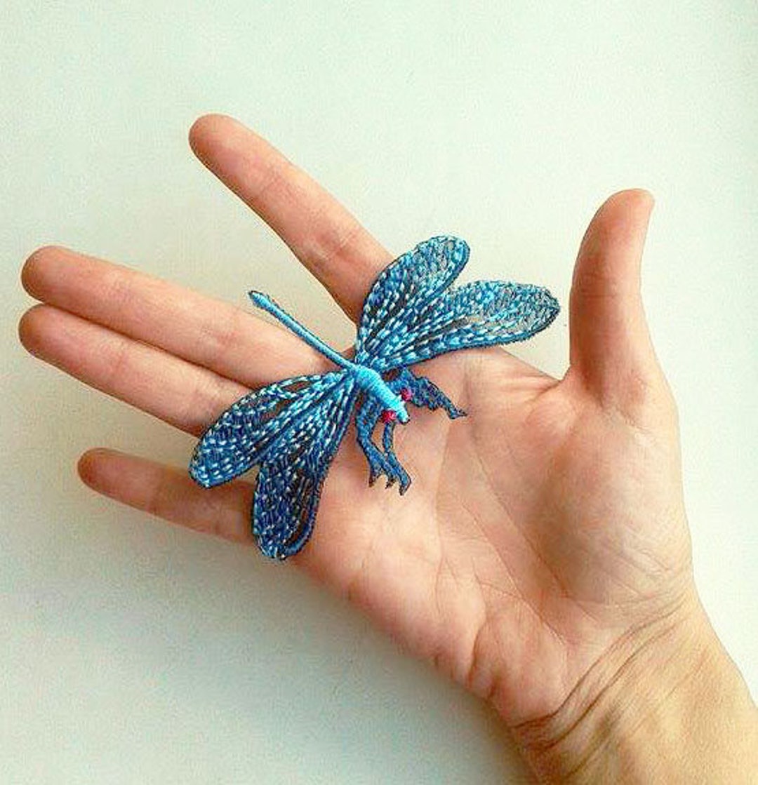 Buy Moks38p Blue Dragonfly Embroidery Patch Online in India Etsy