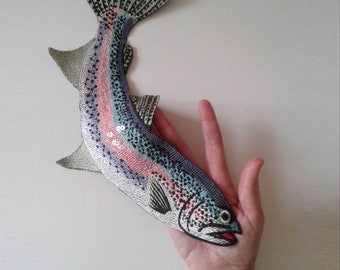 Moks175(p)  fish embroidered patch rainbow trout