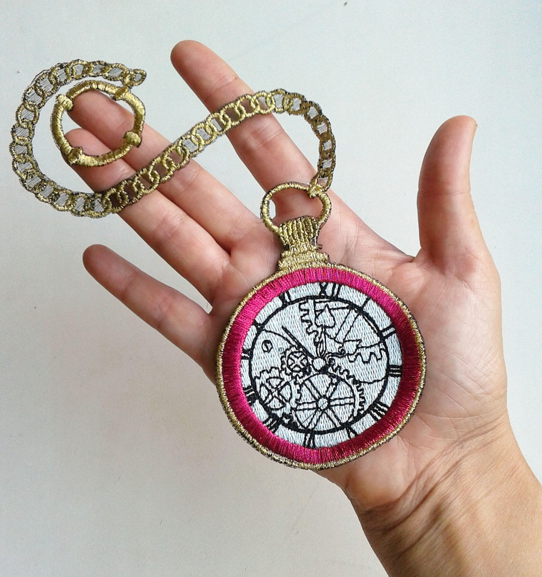 Moks46(p) Steampunk Embroidered Patch Clock, Vintage Style, Old Patch ...