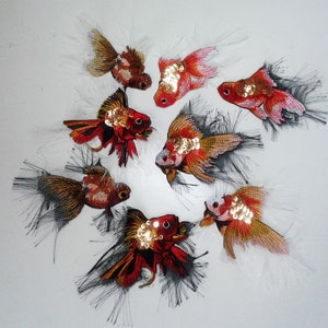 Moks239(p) set of 8 goldfish embroidered patch