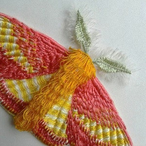 Moks146(p) Embroidery Patch rosy maple moth