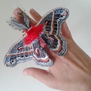 moks213(p) cecropia moth embroidered patch