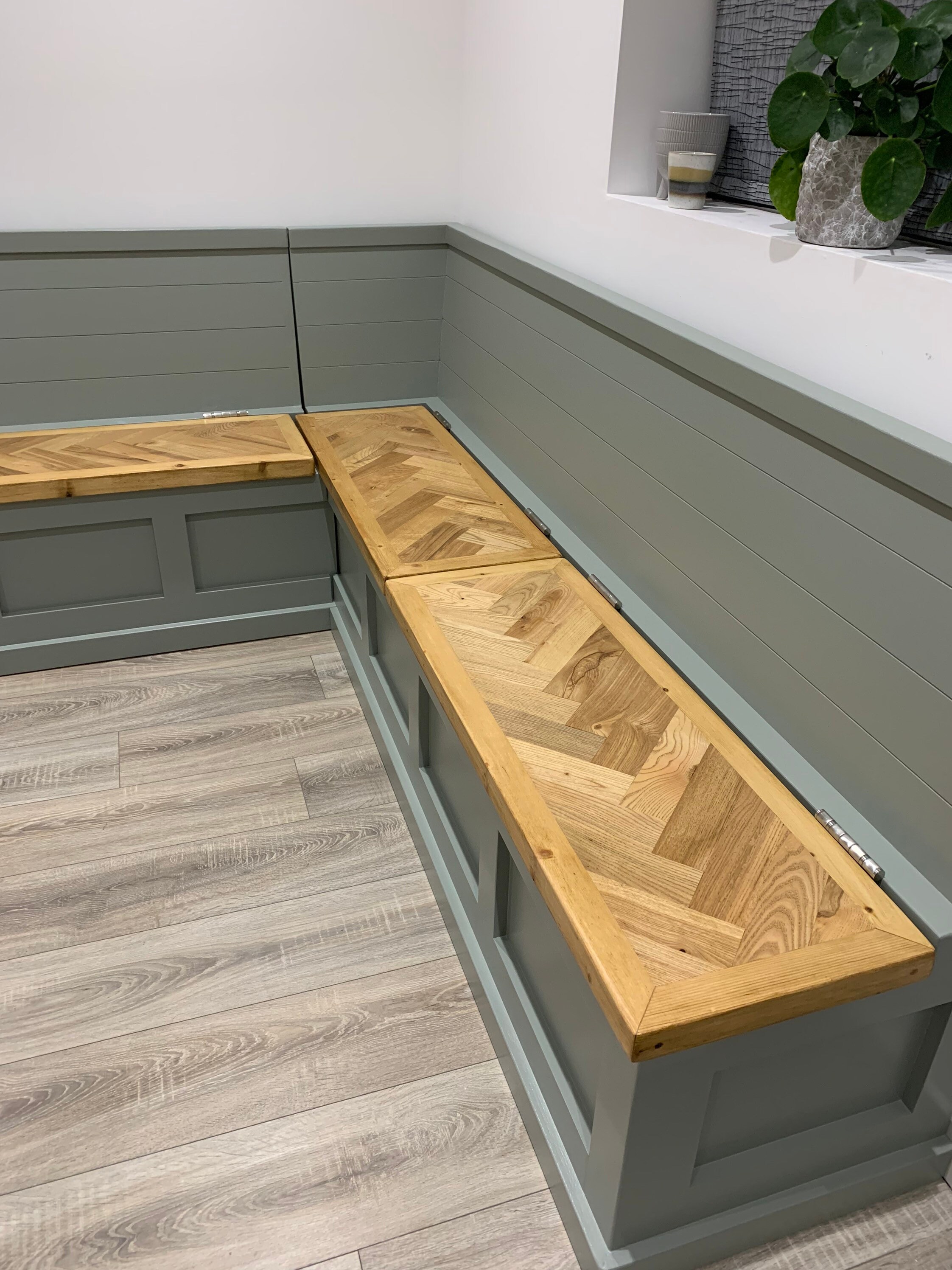 Corner Seating Kitchen Diner Banquette Farrow and Ball Herringbone Tops Etsy