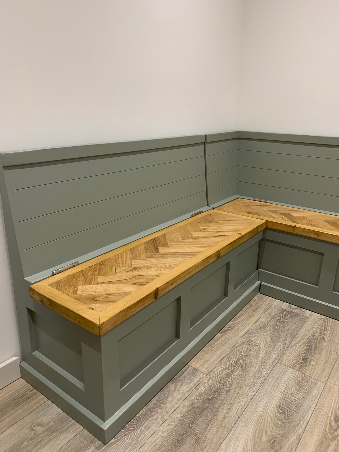 Corner Seating Kitchen Diner Banquette Farrow and Ball Herringbone Tops Etsy