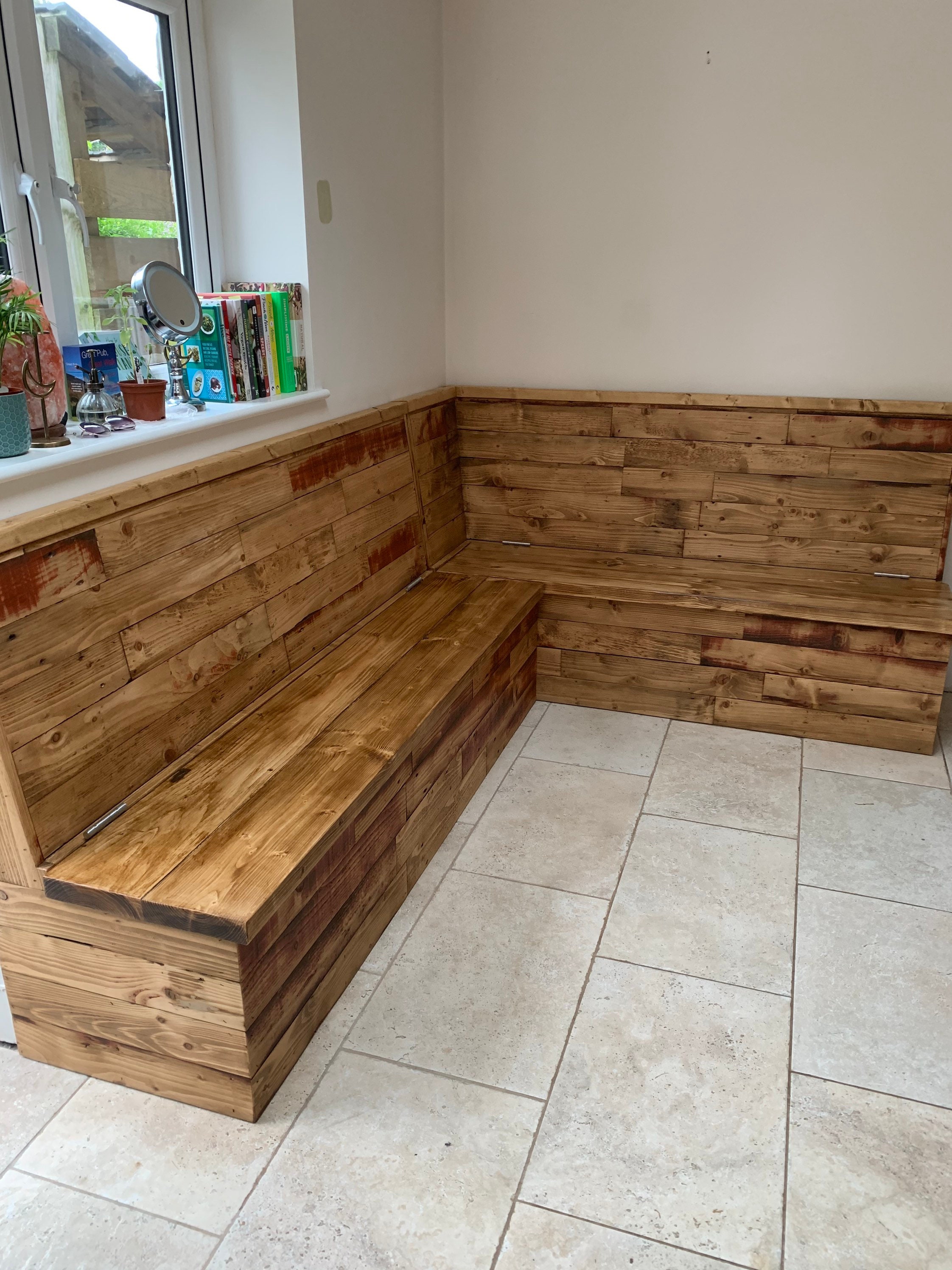 Reclaimed Wood Banquette Seating Etsy