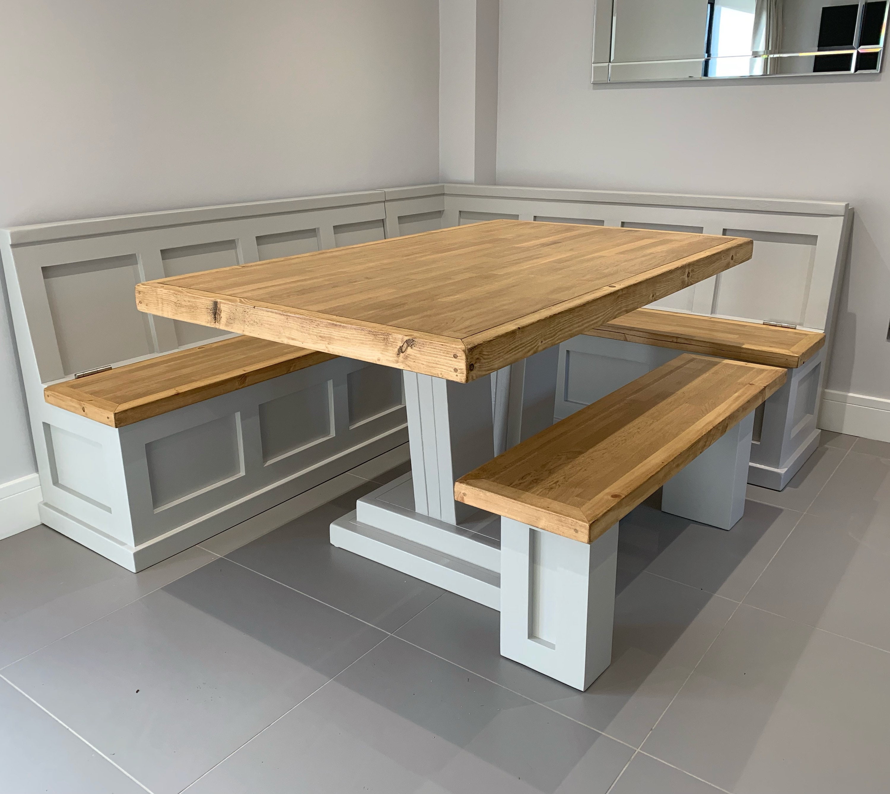 L Shape Corner Seating Dining Set Banquette V Shape Modern Table Etsy