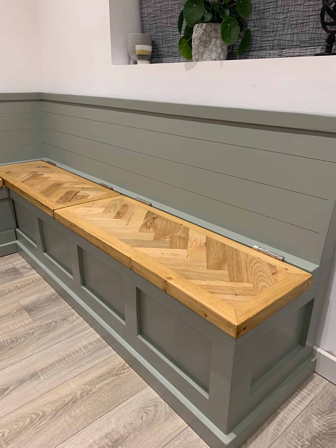 Corner Seating Kitchen Diner Banquette Farrow and Ball Herringbone Tops Etsy