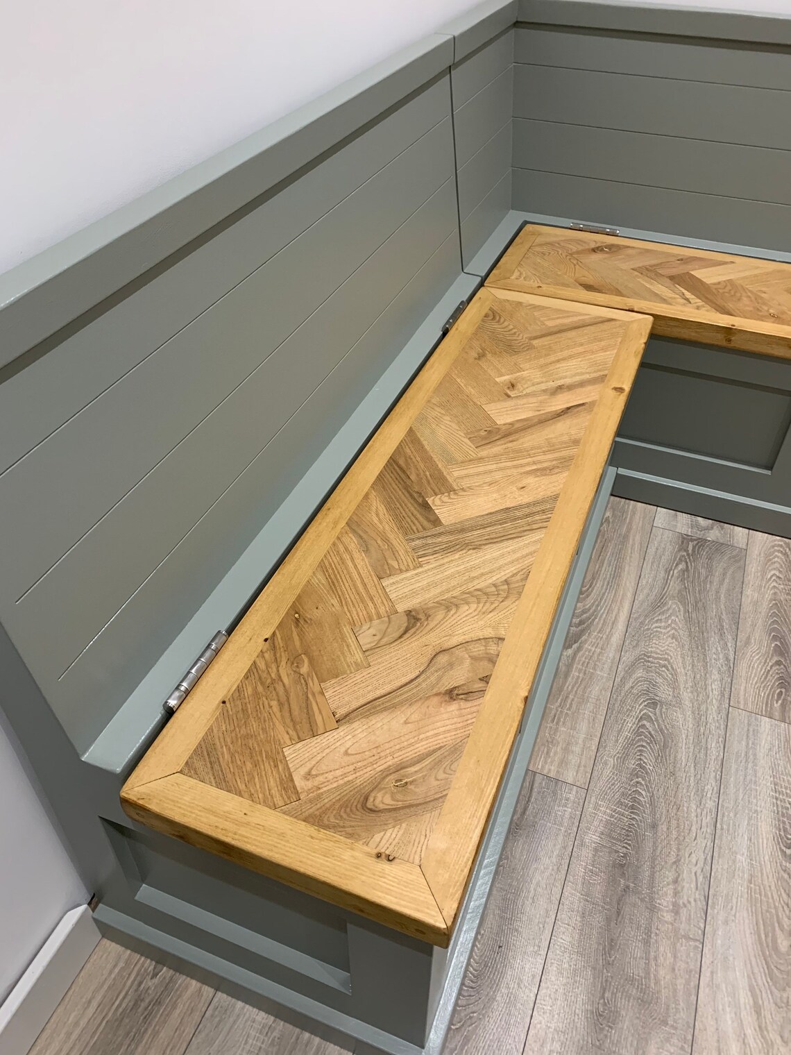 Corner Seating Kitchen Diner Banquette Farrow and Ball Herringbone Tops Etsy