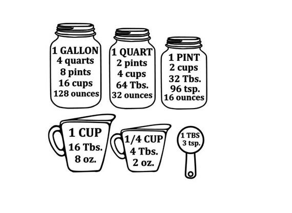 Download Measuring Cup Conversion SVG Mason Jar svg Design Kitchen ...