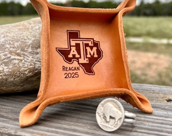 Officially Licensed Aggie Ring Dish - Leather Ring Tray