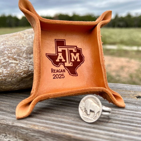 Officially Licensed Aggie Ring Dish - Leather Ring Tray