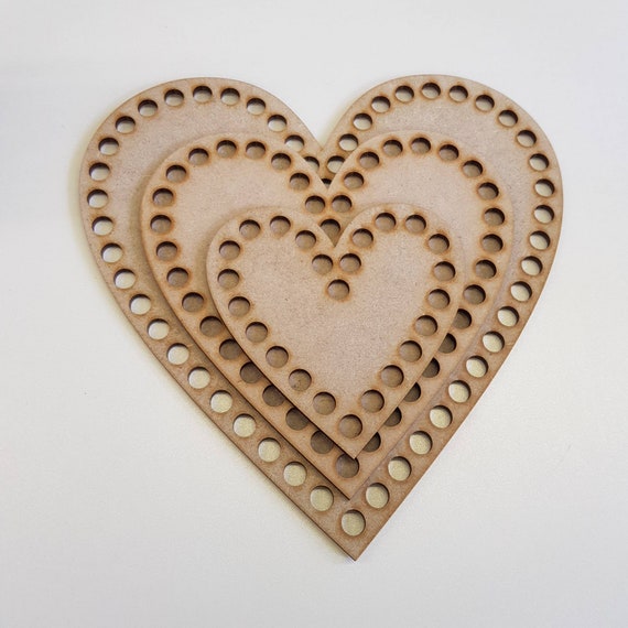 Wooden Heart MDF Set Of 2 with holes