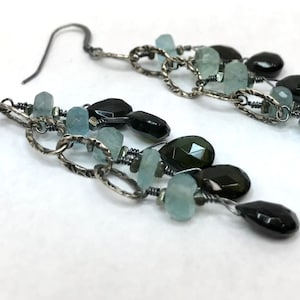olive tourmaline and apatite earrings