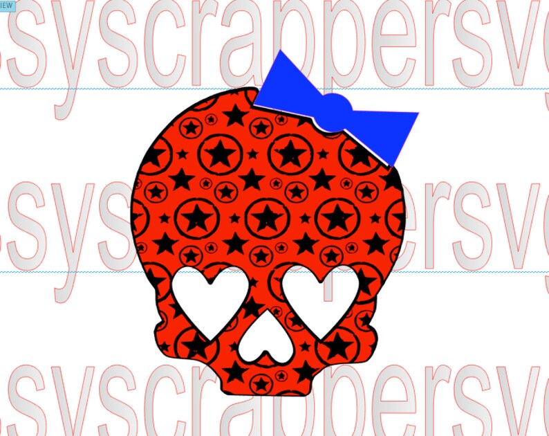 Download Girly Skulls with hearts flowers and stars.svg cut | Etsy