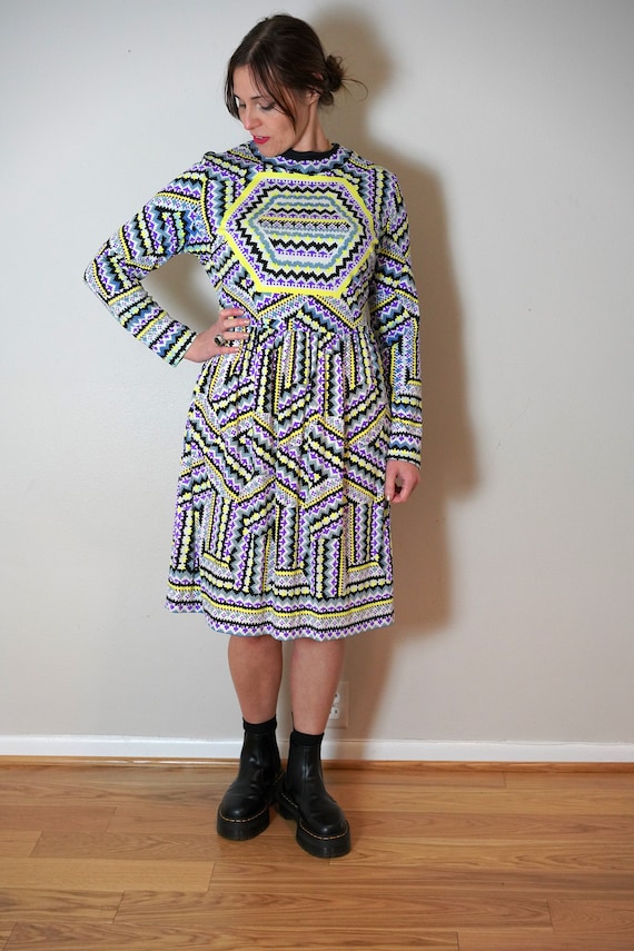 1970s Mr. Dino Signature Print Button Up Tunic