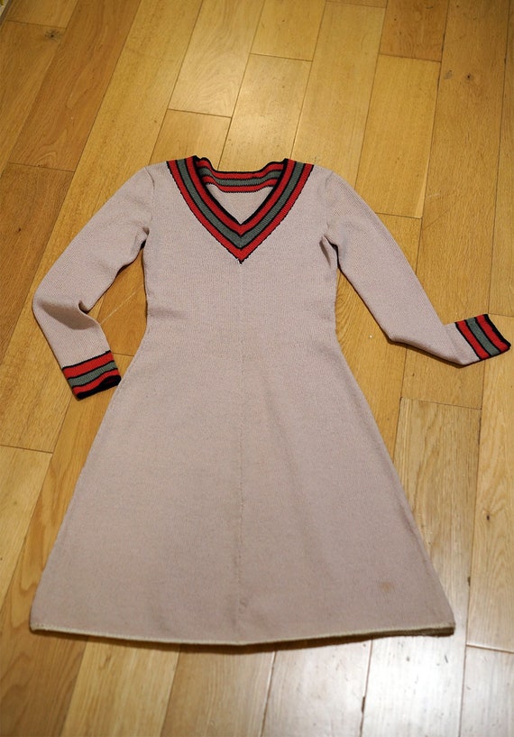 60s Mod Dress, Knit Dress, Atomic, Space Age Dress