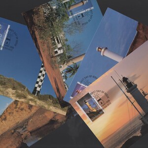 Australia LIGHTHOUSES Lonsdale, Cape Don, Woolongong, Casuarina and Point Cartwright Lighthouse Set of 5 Stamp Maxi Cards - Stunning Set