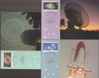 SPACE SHUTTLE Receiving Dish Observatory Set of 3 Stamp Philatelic Maxi Cards -  Great for Kids Projects or Scrapbooking, Postcards