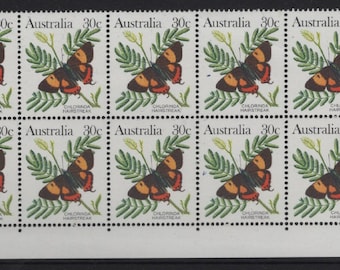 Australia BUTTERFLIES Butterfly Block of 10 1983 MUH Stamps