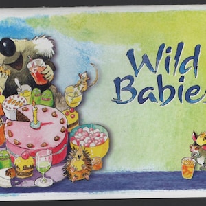 Znaczki w stylu kreskówkowym WILD BABIES z 2 arkuszami Mini i 6 oddzielnymi znaczkami MUH Australiana Animals w pakiecie znaczków - pomysł na prezent filatelistyczny