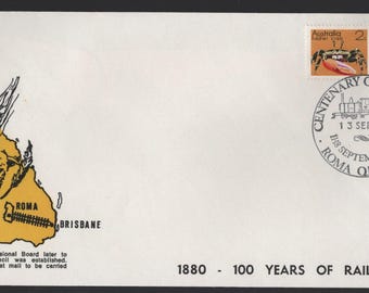 ROMA Centenary of Railway First Mail to Roma Train RAILWAY Special Cancel 1980 Philatelic Cover
