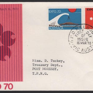 Australie 1970 vintage EXPO APO FDC officiel - adressé mais descellé