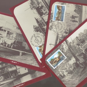 Murray River Shipping Australia Steamers, bateaux à aubes, lot de 5 timbres, maxi cartes philatéliques - idéal pour encadrer ou offrir pour les amateurs de bateaux