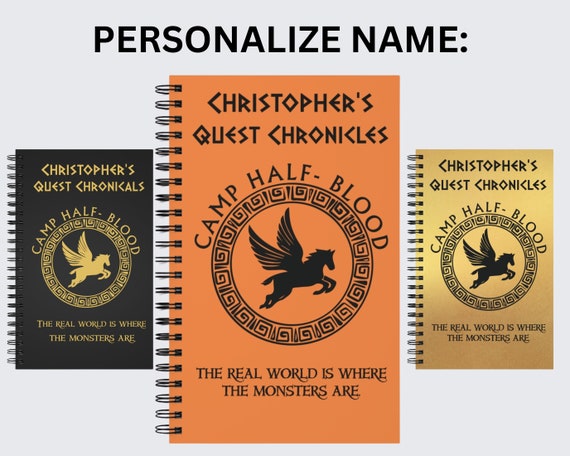 Personalized Camp Half- Blood Quest Journal, Percy Jackson Spiral Journal, Camp-Half Blood Gift, Camp Half-Blood Sketch Journal Gift