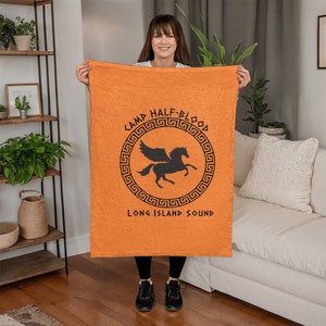Camp Half-Blood Fleece Blanket, PJO Blanket Gift, Percy Jackson Fan Gift Blanket