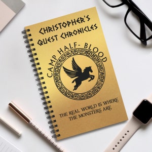 Personalized Camp Half- Blood Quest Journal, Percy Jackson Spiral Journal, Camp-Half Blood Gift, Camp Half-Blood Sketch Journal Gift image 3