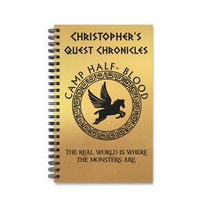 Personalized Camp Half- Blood Quest Journal, Percy Jackson Spiral Journal, Camp-Half Blood Gift, Camp Half-Blood Sketch Journal Gift image 6