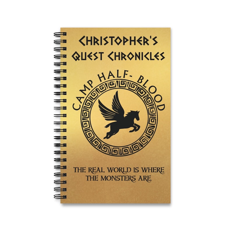 Personalized Camp Half- Blood Quest Journal, Percy Jackson Spiral Journal, Camp-Half Blood Gift, Camp Half-Blood Sketch Journal Gift image 6