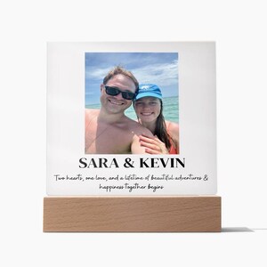 Personalized Photo Gift, Engagement Couple Gift, Custom Couple Memory Photo Plaque, Gift for Her, Gift for Him, Photo Upload  Nightlight