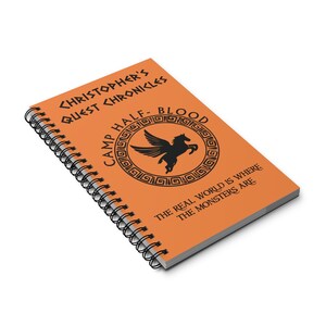 Personalized Camp Half- Blood Quest Journal, Percy Jackson Spiral Journal, Camp-Half Blood Gift, Camp Half-Blood Sketch Journal Gift image 4