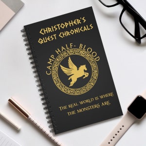 Personalized Camp Half- Blood Quest Journal, Percy Jackson Spiral Journal, Camp-Half Blood Gift, Camp Half-Blood Sketch Journal Gift image 7