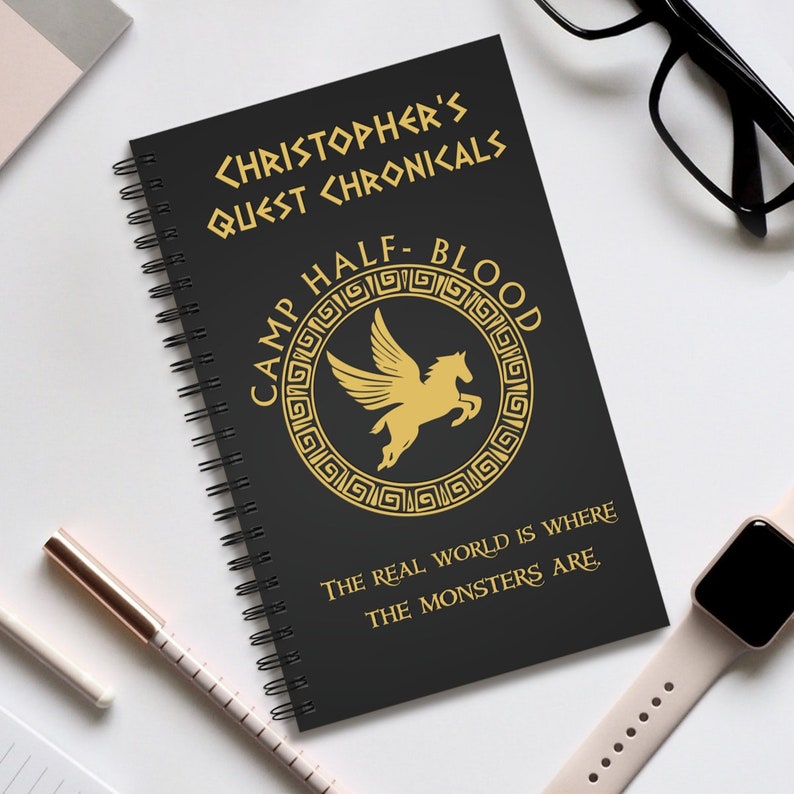 Personalized Camp Half- Blood Quest Journal, Percy Jackson Spiral Journal, Camp-Half Blood Gift, Camp Half-Blood Sketch Journal Gift image 7