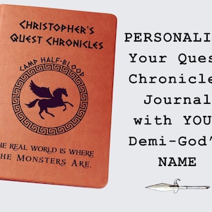 PERSONALIZED Camp Half-Blood  Quest Journal, Custom Percy Jackson Merch,