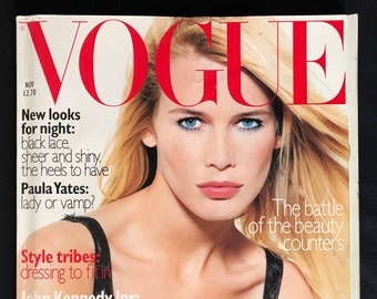 VOGUE Magazine - November 1995 UK - Claudia Schiffer / Paula Yates - Fashion & Beauty