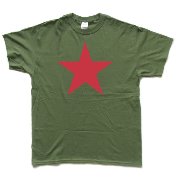 cool RED STAR sérigraphié graphiste coton T-shirt