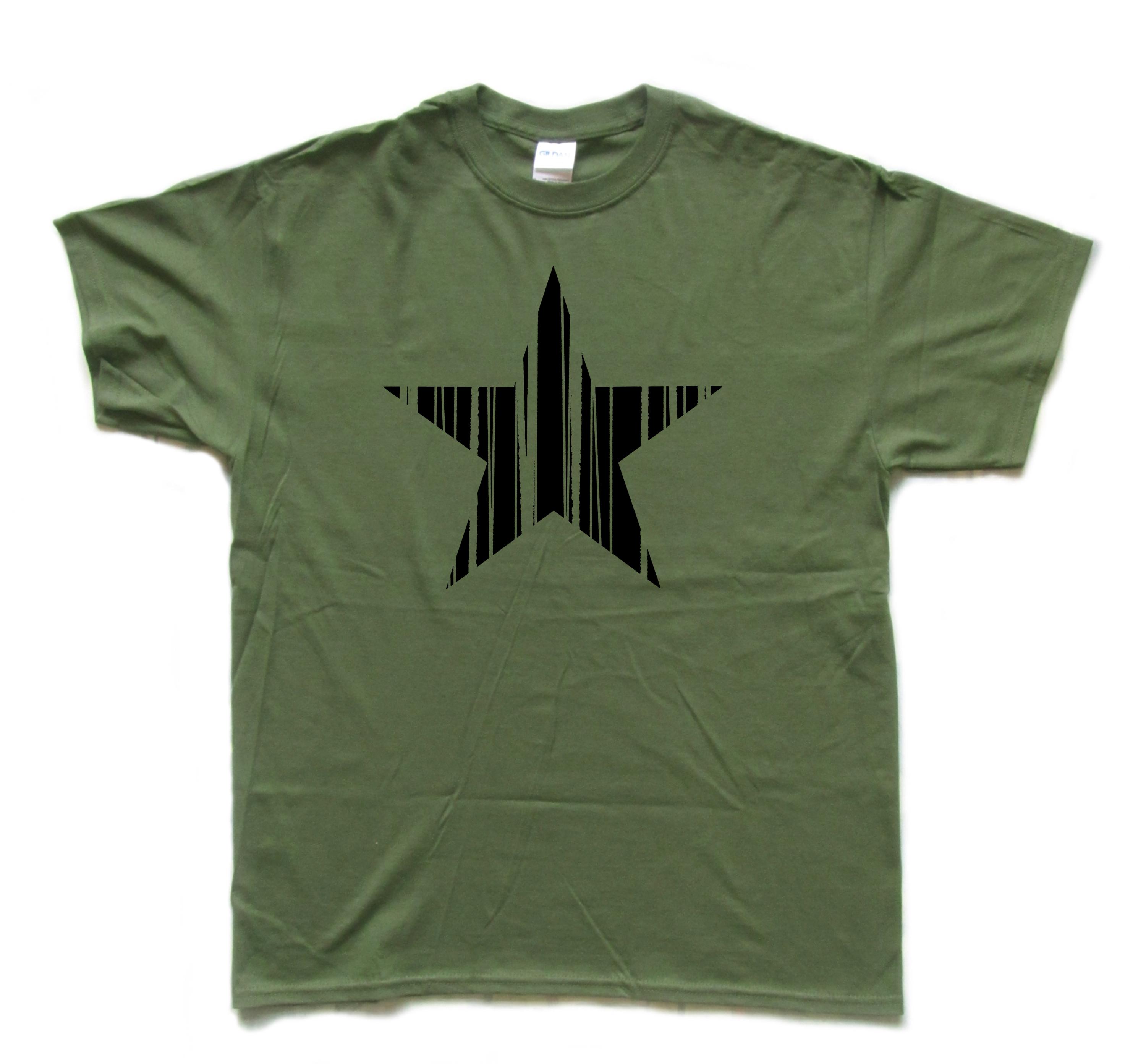 Black Star ABSTRACT Linear Design Screen Printed T Shirt - Etsy