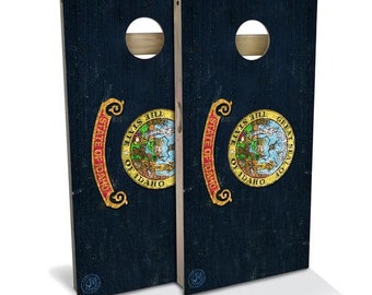 Full color Idaho State Flag Cornhole boards, backyard games, outdoor games, tailgate games
