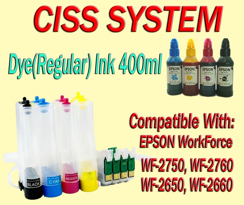CISS Continuous Ink System for Epson Workforce WF2750 Etsy