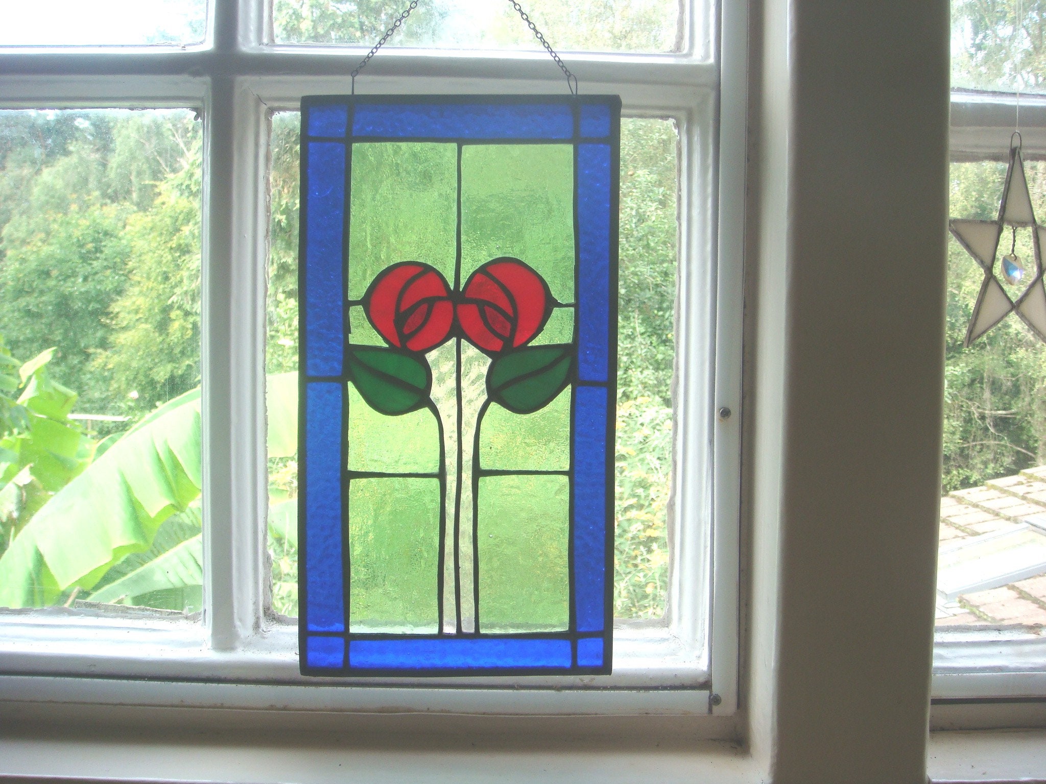 Stained glass Rose Panel