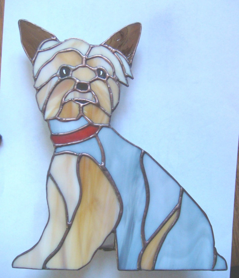 Stained glass Yorkshire Terrier | Etsy