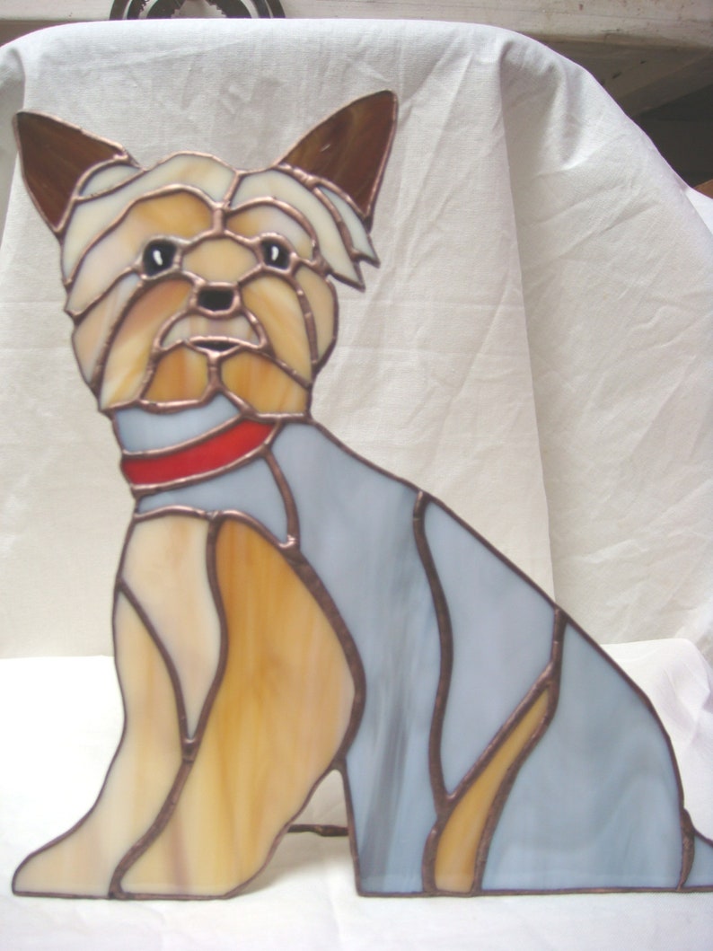 Stained glass Yorkshire Terrier Etsy