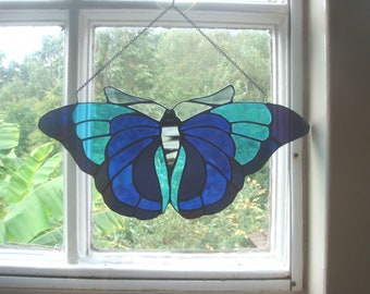 Stained glass Blue Butterly
