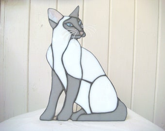 Stained glass Siamese - Grey face